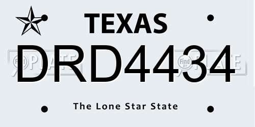 DRD4434 Texas License Plate