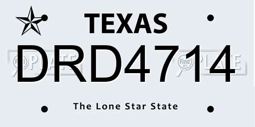 DRD4714 Texas License Plate