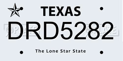 DRD5282 Texas License Plate