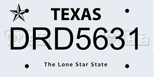 DRD5631 Texas License Plate