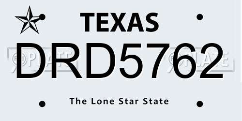 DRD5762 Texas License Plate