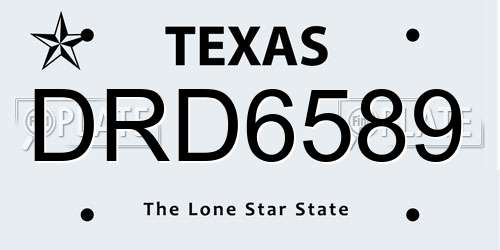 DRD6589 Texas License Plate