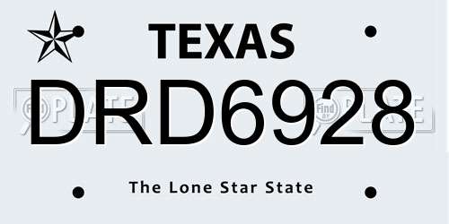 DRD6928 Texas License Plate