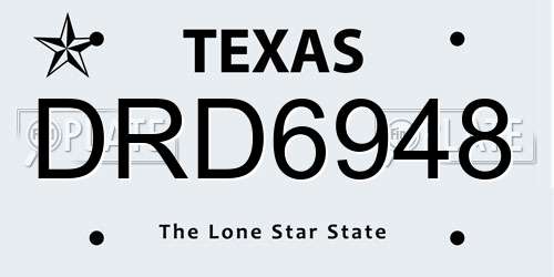 DRD6948 Texas License Plate