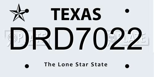 DRD7022 Texas License Plate