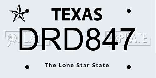 DRD847 Texas License Plate