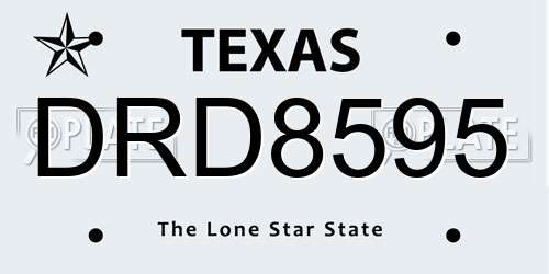 DRD8595 Texas License Plate
