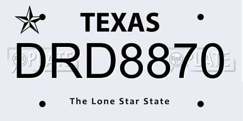 DRD8870 Texas License Plate
