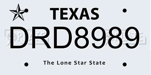 DRD8989 Texas License Plate