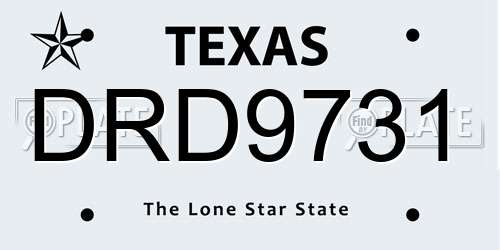 DRD9731 Texas License Plate