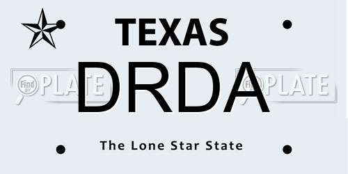 DRDA Texas License Plate