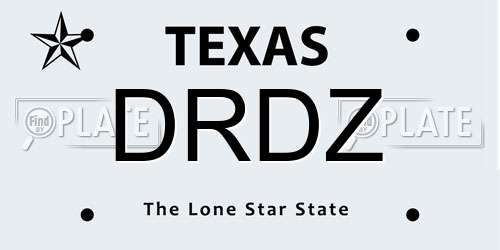 DRDZ Texas License Plate