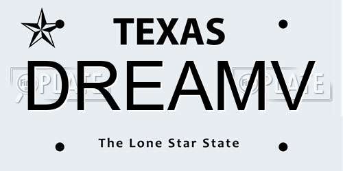 DREAMV Texas License Plate