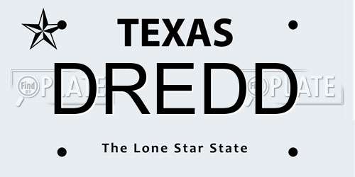 DREDD Texas License Plate