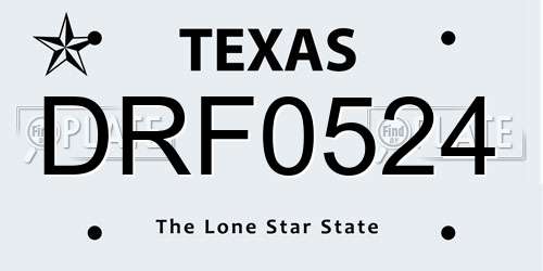 DRF0524 Texas License Plate