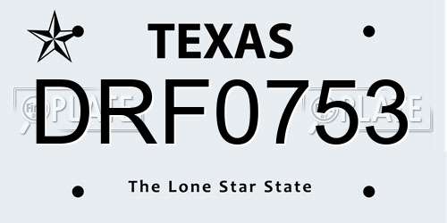 DRF0753 Texas License Plate