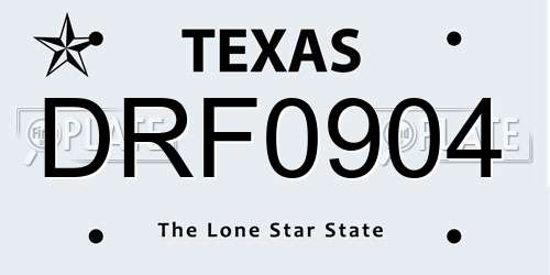 DRF0904 Texas License Plate