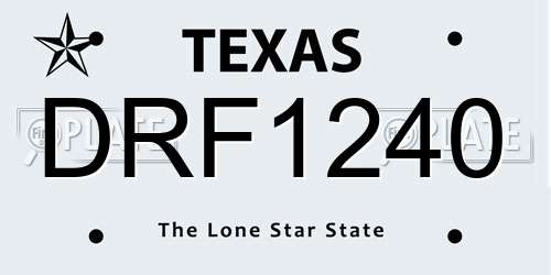DRF1240 Texas License Plate