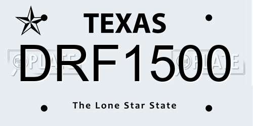 DRF1500 Texas License Plate