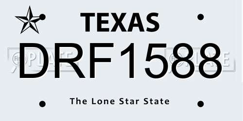 DRF1588 Texas License Plate