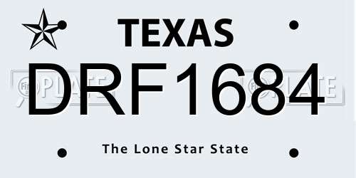 DRF1684 Texas License Plate