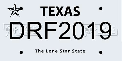 DRF2019 Texas License Plate