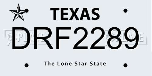 DRF2289 Texas License Plate
