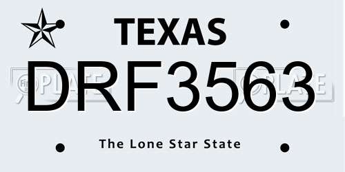 DRF3563 Texas License Plate