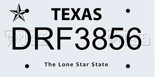 DRF3856 Texas License Plate