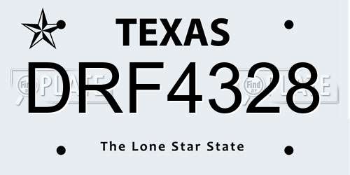 DRF4328 Texas License Plate