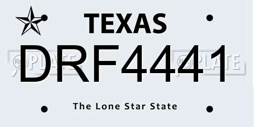 DRF4441 Texas License Plate