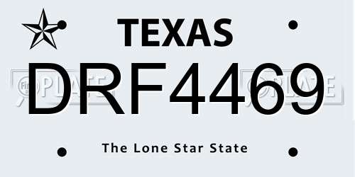 DRF4469 Texas License Plate