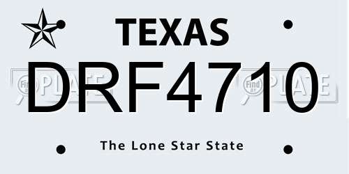 DRF4710 Texas License Plate
