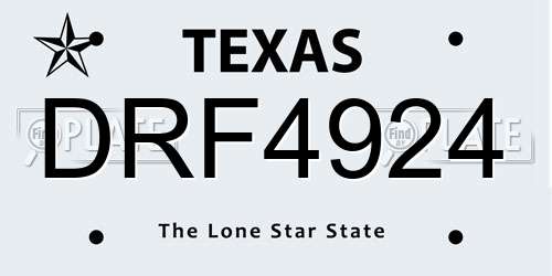 DRF4924 Texas License Plate