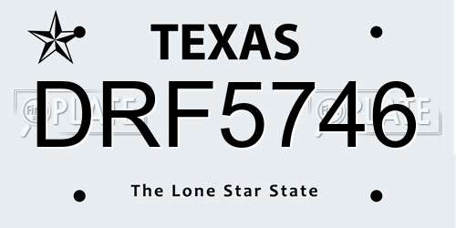 DRF5746 Texas License Plate