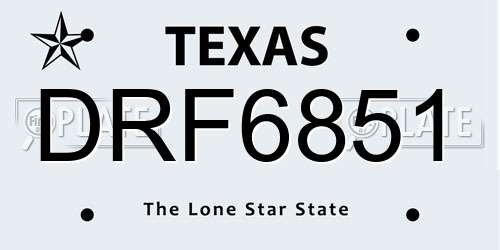 DRF6851 Texas License Plate