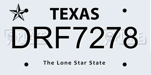 DRF7278 Texas License Plate