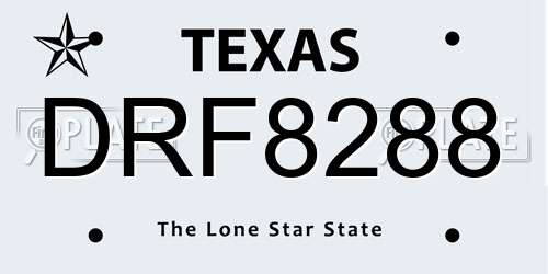 DRF8288 Texas License Plate