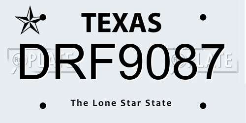 DRF9087 Texas License Plate