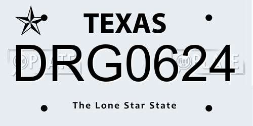DRG0624 Texas License Plate