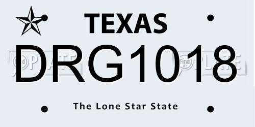 DRG1018 Texas License Plate