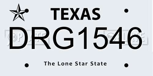 DRG1546 Texas License Plate