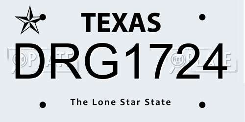 DRG1724 Texas License Plate