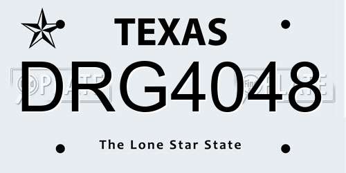 DRG4048 Texas License Plate