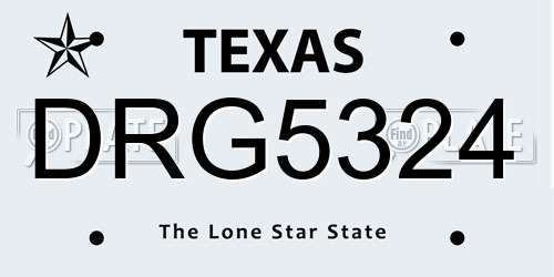 DRG5324 Texas License Plate