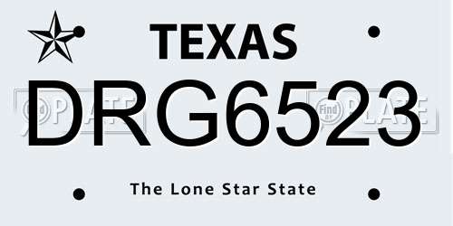 DRG6523 Texas License Plate