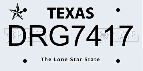 DRG7417 Texas License Plate