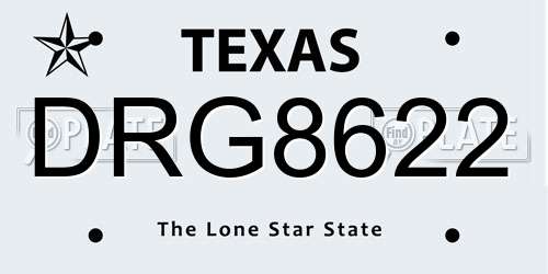 DRG8622 Texas License Plate