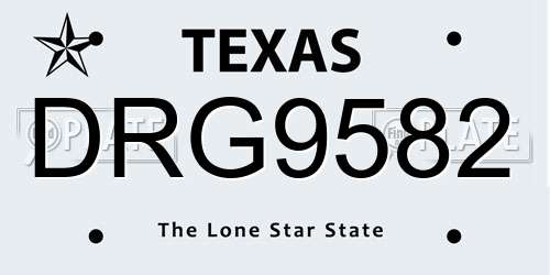 DRG9582 Texas License Plate