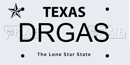 DRGAS Texas License Plate